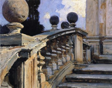  Church Oil Painting - The Steps of the Church of S S Domenico e Siste in Rome John Singer Sargent